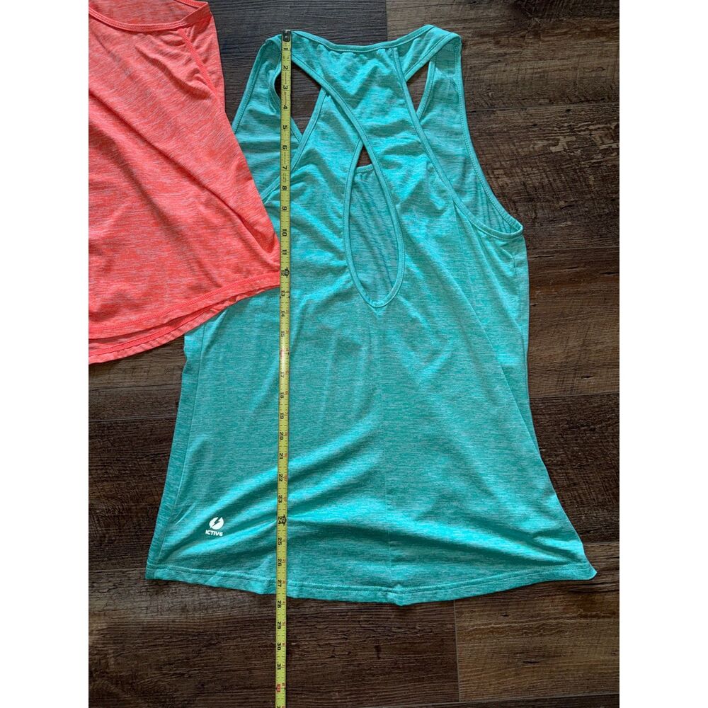 Lot of 3 Size Large EUC Like New active racerback tanks Royal Orange Green - Picture 10 of 16